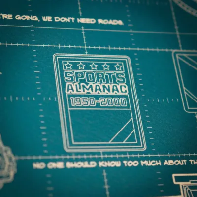 Back to the Future Time Machine Blueprint Art Print