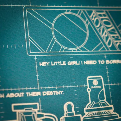 Back to the Future Time Machine Blueprint Art Print