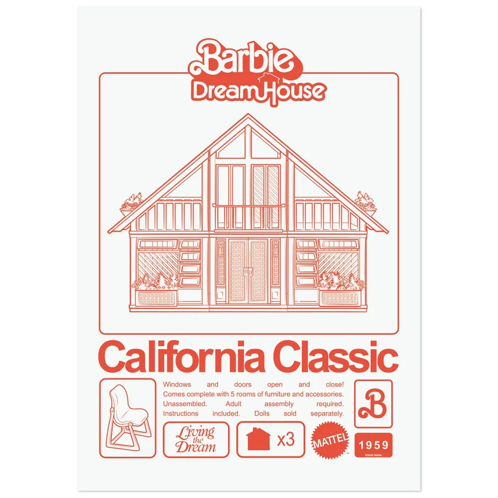 Barbie™ - Limited Edition California Classic DreamHouse™ Art Print