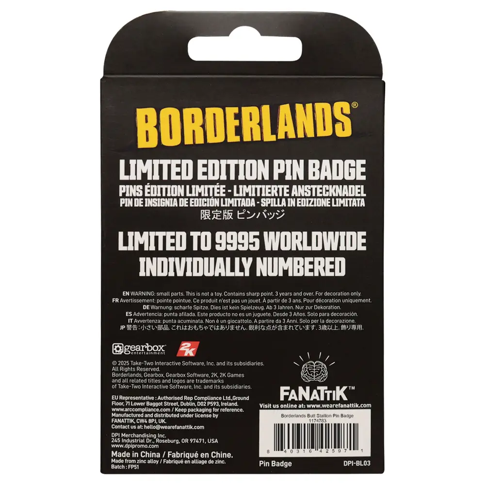 Borderlands Butt Stallion Pin Badge