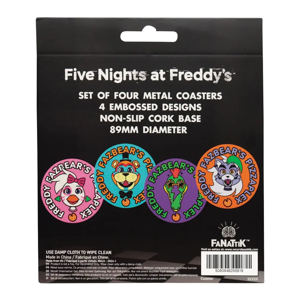 Five Nights at Freddy's Printed Metal Drinks Coasters