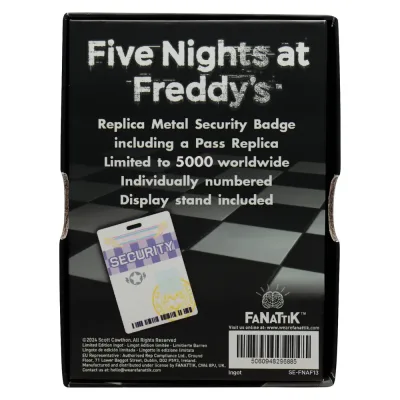 Five Nights at Freddy's Replica Security Badge – Antique Brass Edition