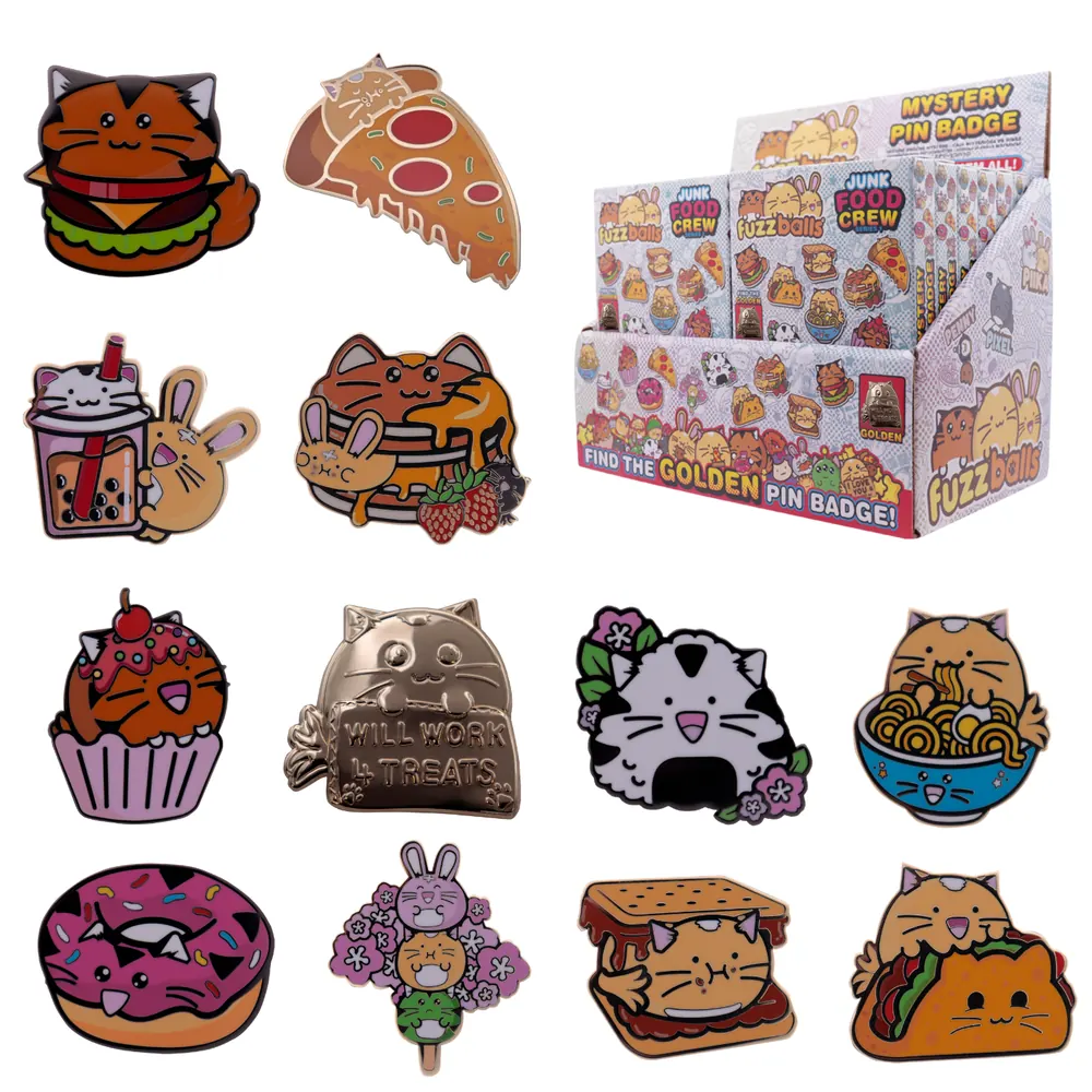 Fuzzballs Mystery Pin Badge CDU Containing 12 Blind Boxes
