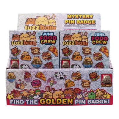 Fuzzballs Mystery Pin Badge CDU Containing 12 Blind Boxes