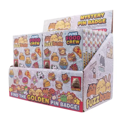 Fuzzballs Mystery Pin Badge CDU Containing 12 Blind Boxes