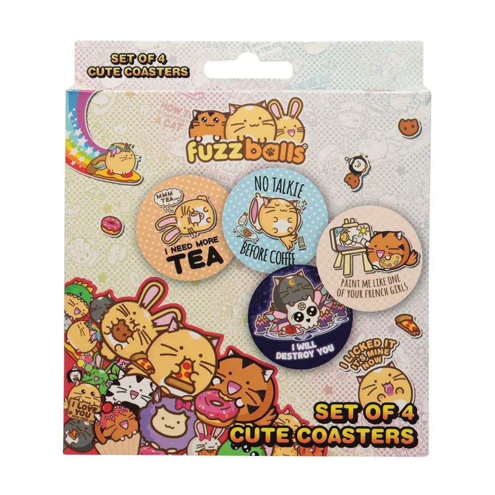 Fuzzballs Set of 4 Drinks Coasters