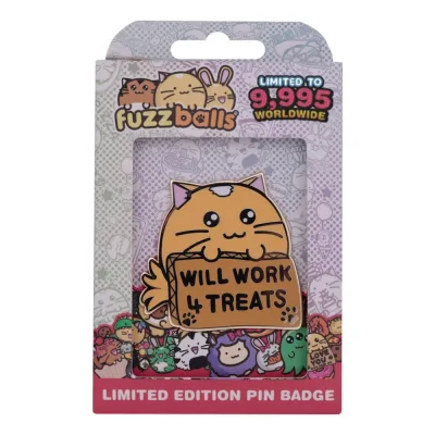 Fuzzballs Whisky Will Work 4 Treats Pin Badge