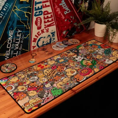 Fuzzballs XL Desk Pad and Coaster Set