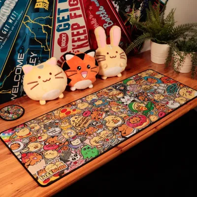 Fuzzballs XL Desk Pad and Coaster Set