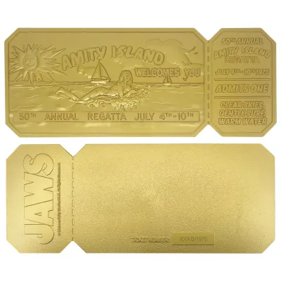 Jaws 50th Anniversary 24k Gold Plated Regatta Ticket