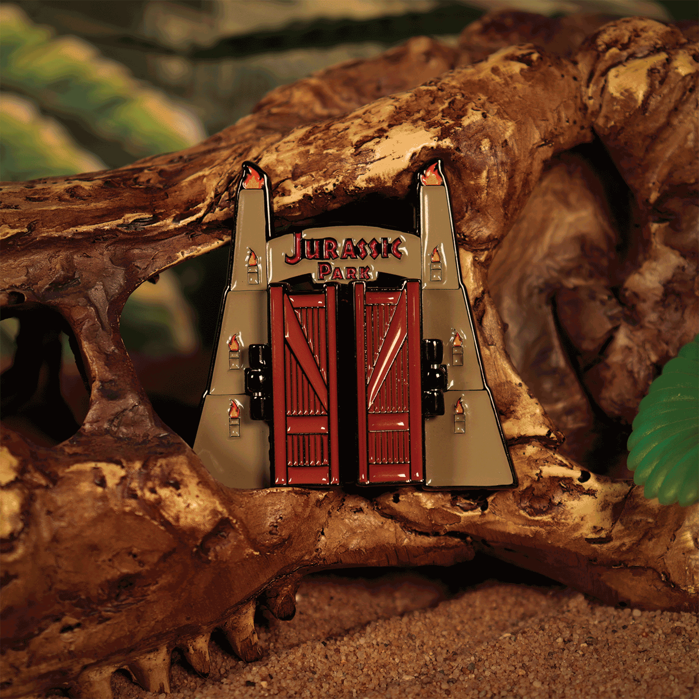 Jurassic Park Gates Hinged Pin Badge