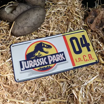 Jurassic Park Replica Number Plate Tin Sign