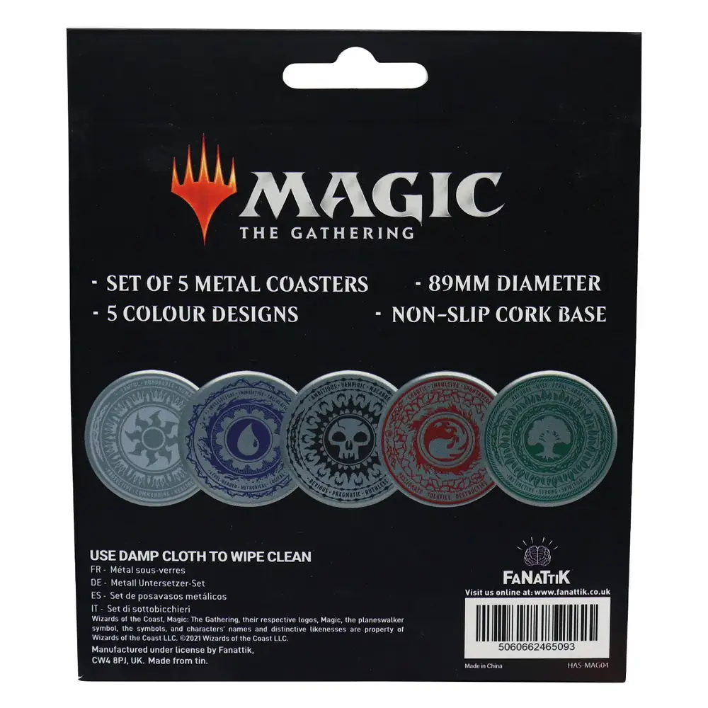 Magic the Gathering Set of 5 Printed Metal Coasters