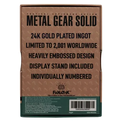 Metal Gear Solid 2 - 24k Gold Plated Raiden Ingot
