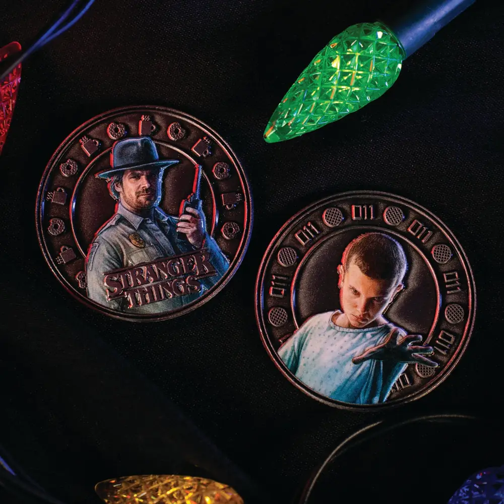 Stranger Things Eleven and Hopper Coin