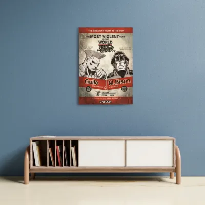Street Fighter Limited Edition Art Print - A3 Guile Vs M Bison