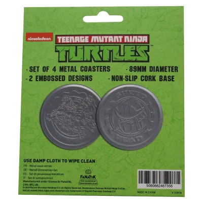 Teenage Mutant Ninja Turtles Set of 4 Embossed Metal Coasters