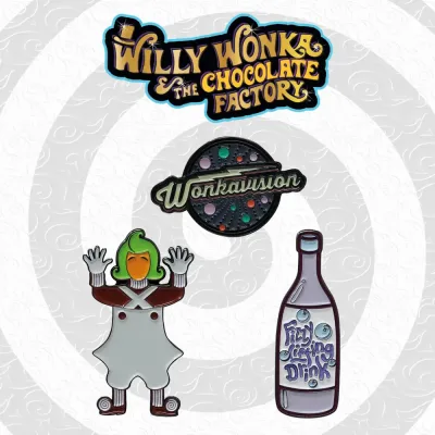 Willy Wonka and the Chocolate Factory Limited Edition Triple Pin Badge Set
