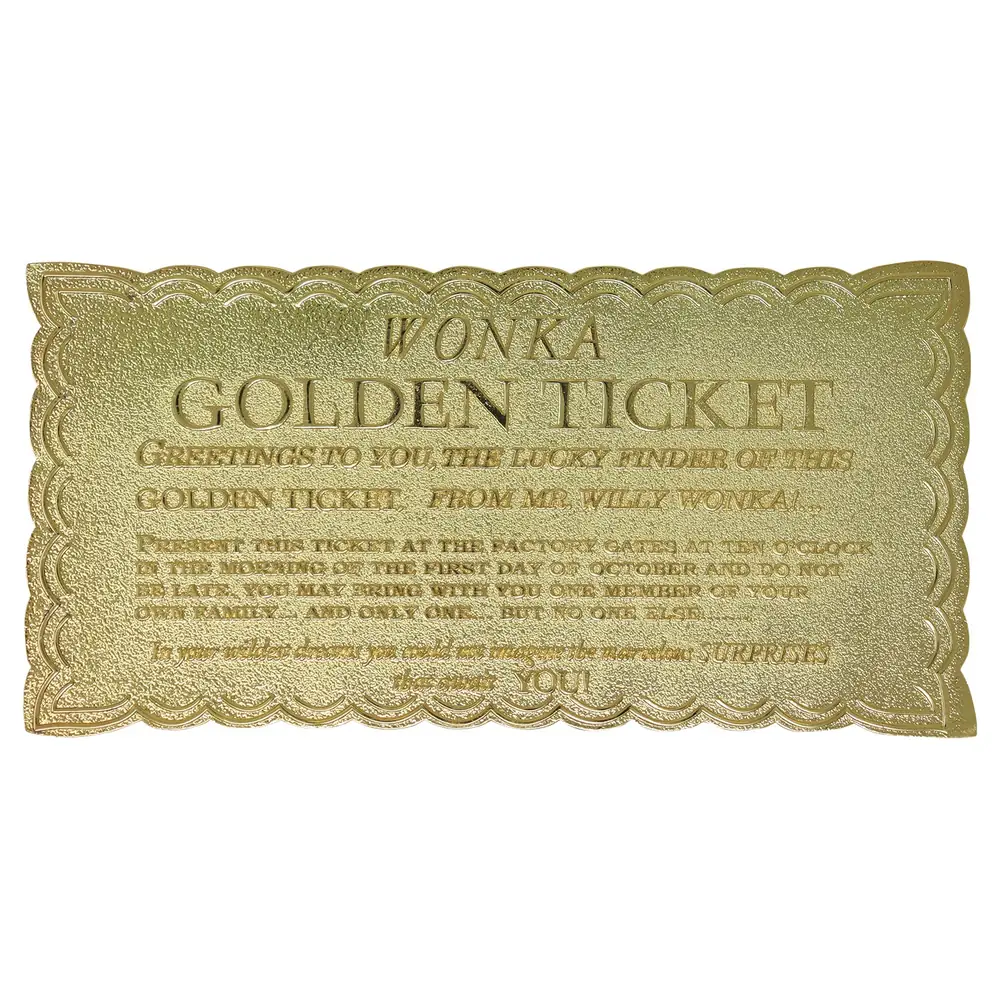 Willy Wonka and the Chocolate Facotry Collector's Edition Replica Golden Ticket